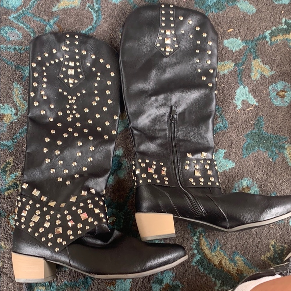 Black studded boots